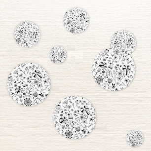 Floral Monochrome Confetti