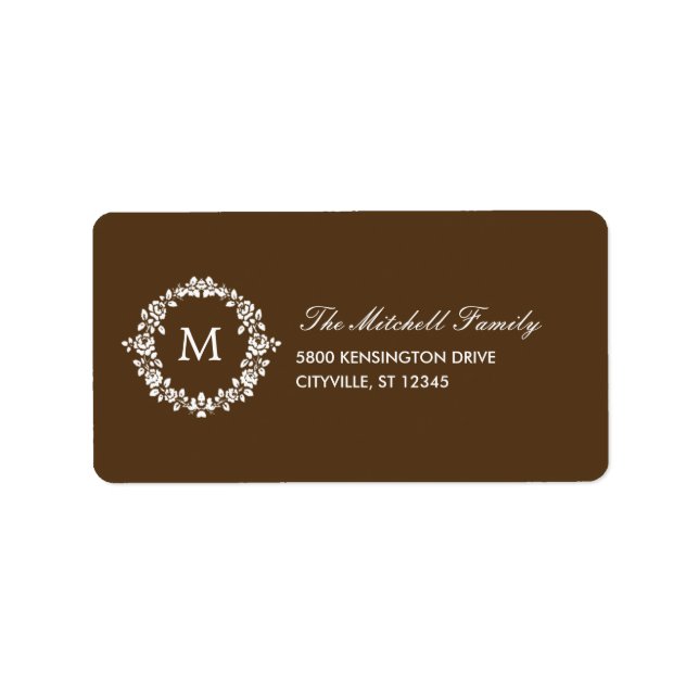Floral Monogram Address Labels (Front)