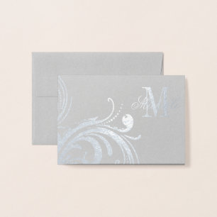 Floral Monogram and Name Foil Card