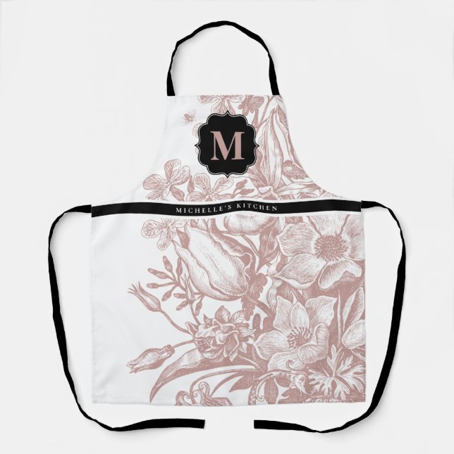 Floral Monogram Apron (Front)