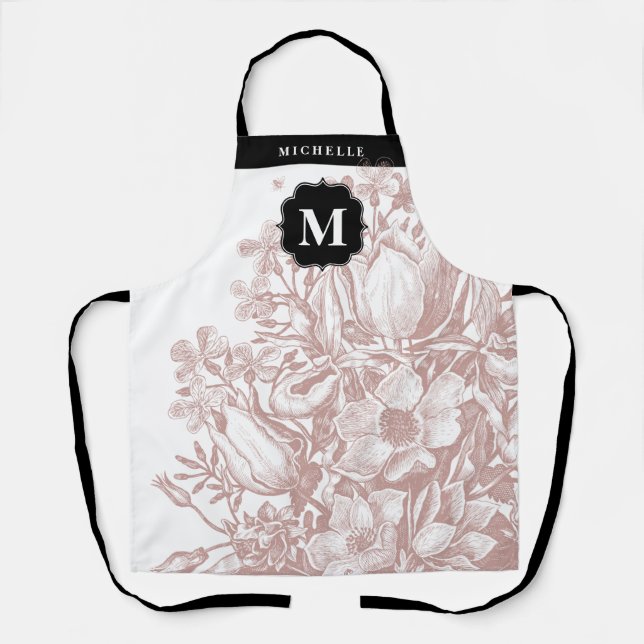 Floral Monogram Apron  (Front)