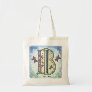 floral Monogram B Tote Bag