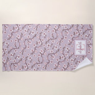 Floral Monogram Beach Towel – Personalised Summer