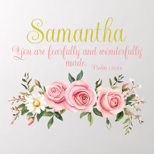 Floral Monogram Blessing Quote