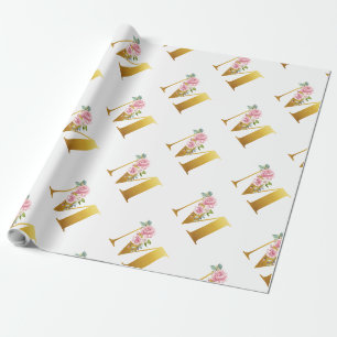 Floral Monogram Botanical Modern Wrapping Paper