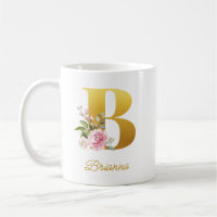 Floral Monogram Botanical Name Initial Bridesmaid