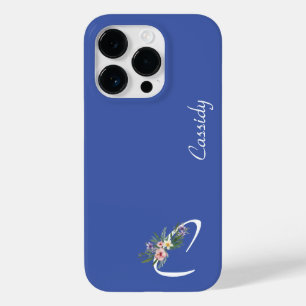 Floral Monogram c Retirement Case-Mate iPhone 14 Pro Case