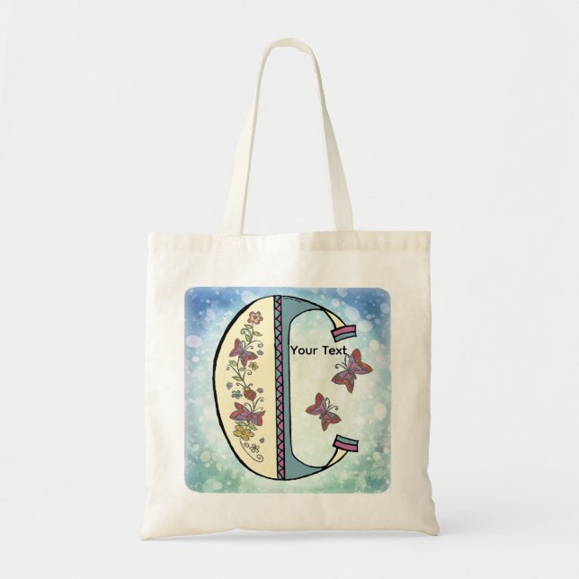 floral Monogram C  Tote Bag (Front)