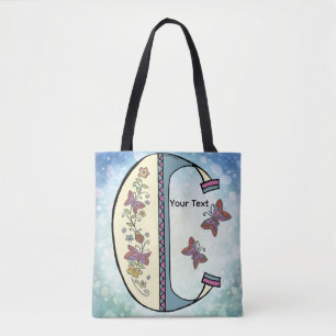 floral Monogram C Tote Bag