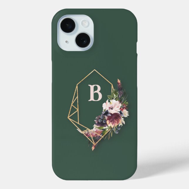 Floral Monogram Case-Mate iPhone Case (Back)