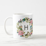 Floral Monogram Coffe Mug<br><div class="desc">Floral wreath with monogram.</div>