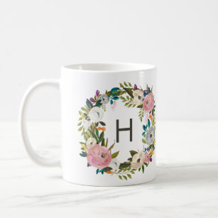 Floral Monogram Coffe Mug