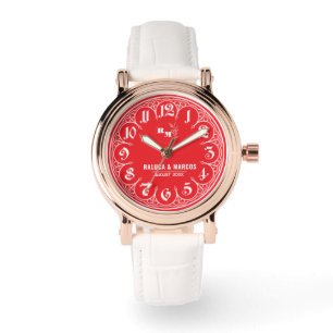 Floral Monogram   couple Name  Watch
