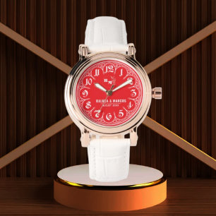 Floral Monogram   couple Name  Watch