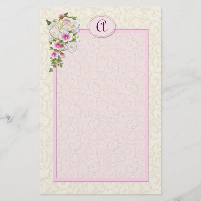 Floral Monogram - Customise Stationery (Front)