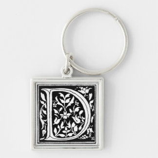 Floral Monogram 'D' - Keychain