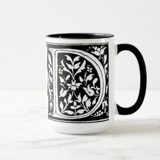 Floral Monogram 'D' - Mug