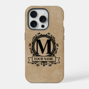 Floral Monogram Design iPhone 15 Pro Case