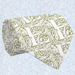 Floral Monogram "E" Tie