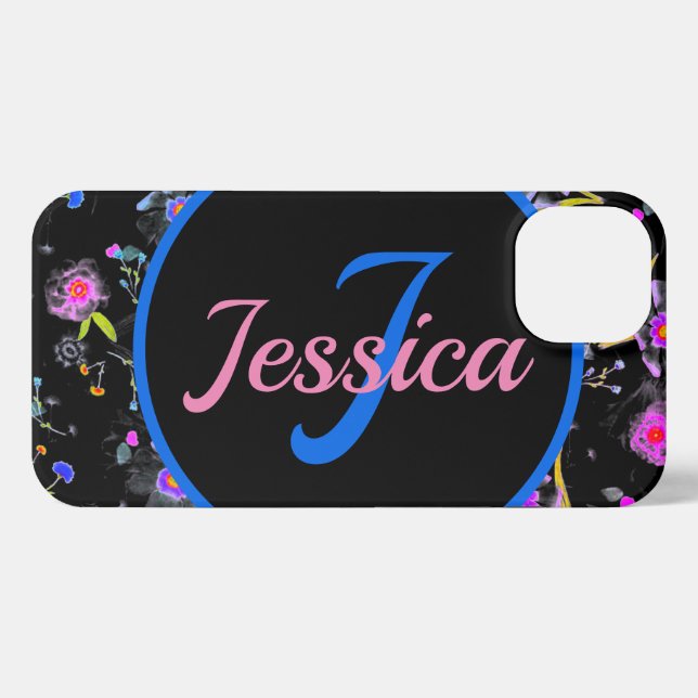 Floral Monogram Elegant     iPhone Case (Back Horizontal)