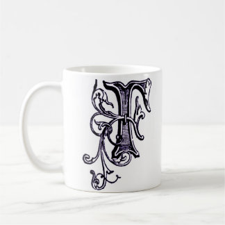 Floral Monogram 'F' - Mug