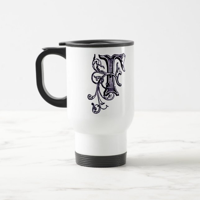 Floral Monogram 'F' - Mug (Left)
