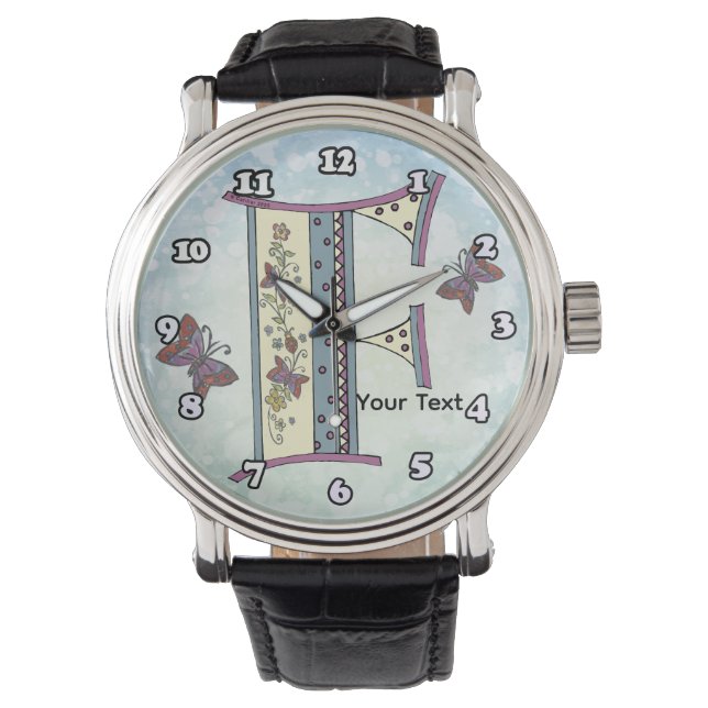 floral Monogram F Watch (Front)