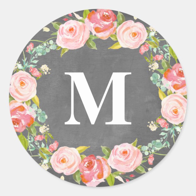 Floral Monogram | Favour Labels (Front)