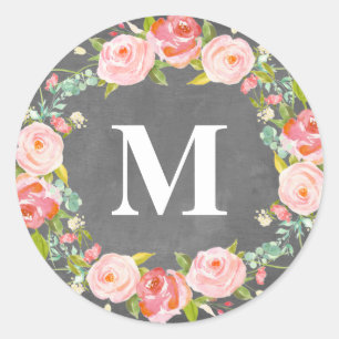 Floral Monogram Favour Labels