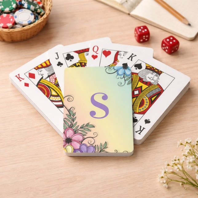 Floral Monogram Game Night Playing Cards (Creator Uploaded)