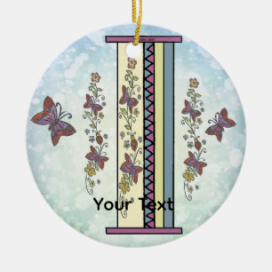 floral Monogram I Ceramic Tree Decoration