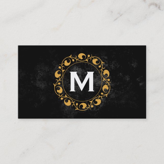 Floral Monogram II | Lux Business Card (Front)