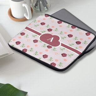 Floral Monogram Laptop Sleeve