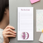 Floral Monogram Lavender and Lilac To Do List Magnetic Notepad<br><div class="desc">Personalise this pretty magnetic notepad with your monogram as a floral letter. This feminine watercolor floral design has a bouquet of lavender and lilac flowers to decorate your initial. Designed as a to do list, the notepad features ruled lines and checkboxes and also works well as a grocery shopping list....</div>