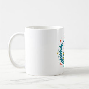 Floral Monogram Letter B Butterfly Wreath Coffee Mug