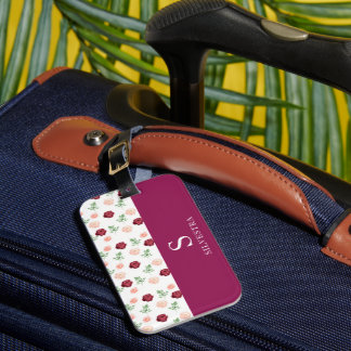 Floral  Monogram  Luggage Tag