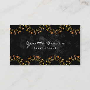 Floral Monogram Lux Pattern (gold) Business Card