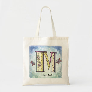 floral Monogram M Tote Bag
