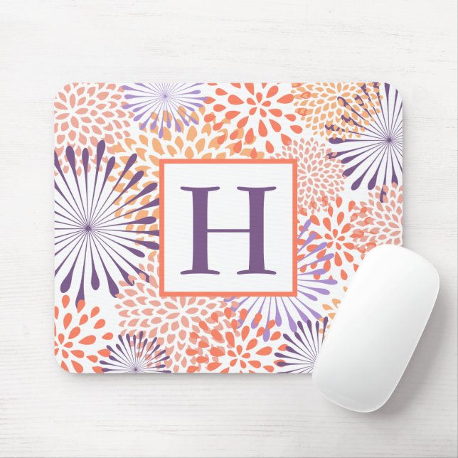 Floral Monogram Mouse Pad (With Mouse)