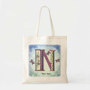 floral Monogram N Tote Bag