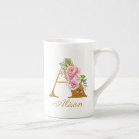 Floral Monogram Name Initial Botanical Custom