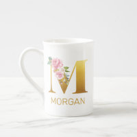 Floral Monogram Name Initial Botanical Personalise