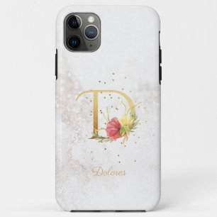 Floral Monogram Name Initial D Letter Personalise Case-Mate iPhone Case