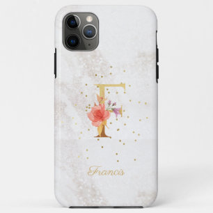Floral Monogram Name Initial F Letter Personalise Case-Mate iPhone Case