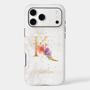 Floral Monogram Name Initial K Letter Personalise