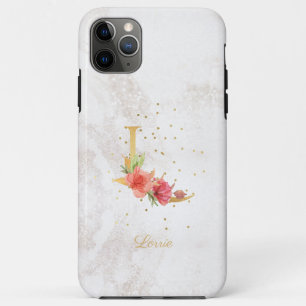 Floral Monogram Name Initial L Letter Personalise Case-Mate iPhone Case