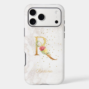 Floral Monogram Name Initial R Letter Personalise