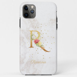 Floral Monogram Name Initial R Letter Personalise Case-Mate iPhone Case