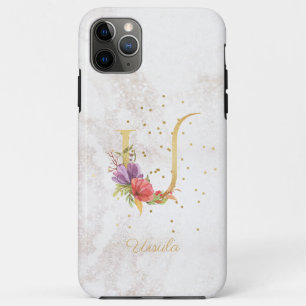Floral Monogram Name Initial U Letter Personalise Case-Mate iPhone Case