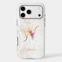 Floral Monogram Name Initial W Letter Personalise